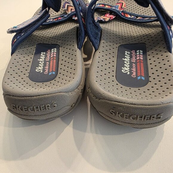 Skechers Outdoor Lifestyle Reggae Zig Swag Flip-Flop Sandals Navy Multicolor 8.5 - Picture 5 of 9